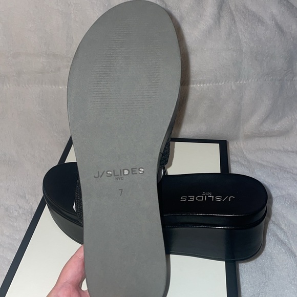 NWT J/SLIDES QUO Black Woven Wedge Sandal - Picture 15 of 15